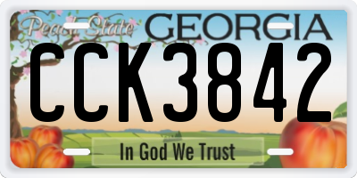 GA license plate CCK3842