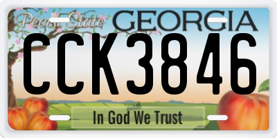 GA license plate CCK3846