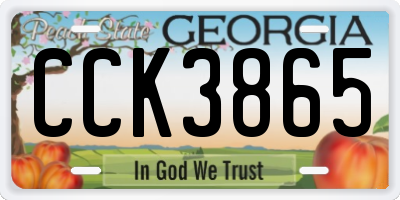 GA license plate CCK3865