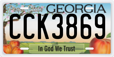 GA license plate CCK3869