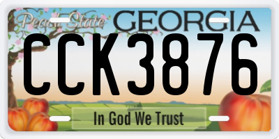 GA license plate CCK3876