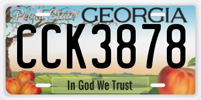 GA license plate CCK3878
