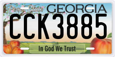 GA license plate CCK3885