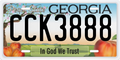 GA license plate CCK3888