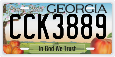 GA license plate CCK3889
