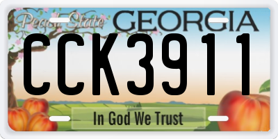 GA license plate CCK3911