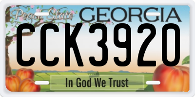 GA license plate CCK3920