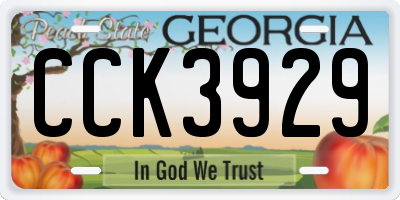 GA license plate CCK3929
