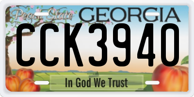 GA license plate CCK3940