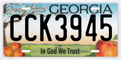 GA license plate CCK3945