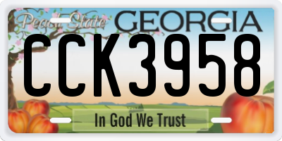 GA license plate CCK3958