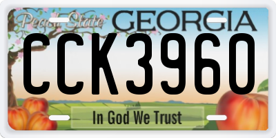 GA license plate CCK3960