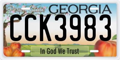 GA license plate CCK3983