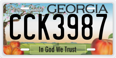 GA license plate CCK3987