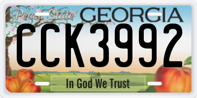 GA license plate CCK3992