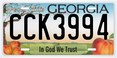 GA license plate CCK3994