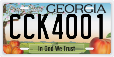 GA license plate CCK4001