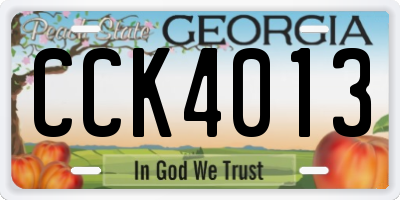 GA license plate CCK4013