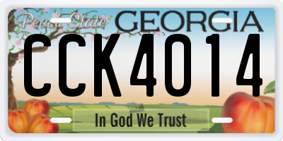 GA license plate CCK4014