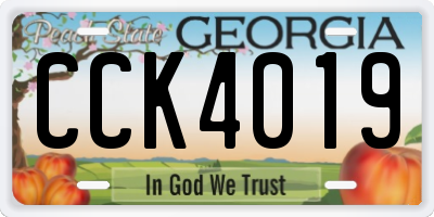 GA license plate CCK4019