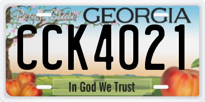 GA license plate CCK4021