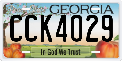 GA license plate CCK4029