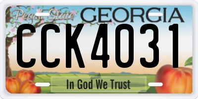 GA license plate CCK4031