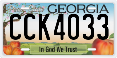 GA license plate CCK4033