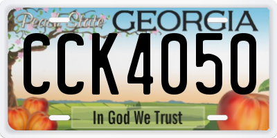 GA license plate CCK4050