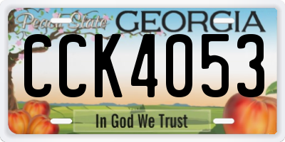 GA license plate CCK4053