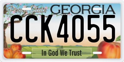 GA license plate CCK4055