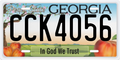GA license plate CCK4056