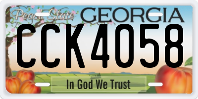 GA license plate CCK4058