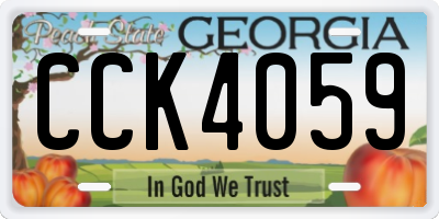 GA license plate CCK4059