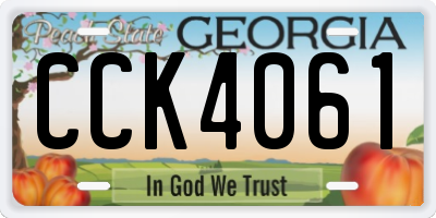 GA license plate CCK4061