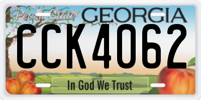 GA license plate CCK4062