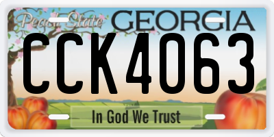 GA license plate CCK4063