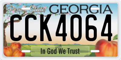 GA license plate CCK4064