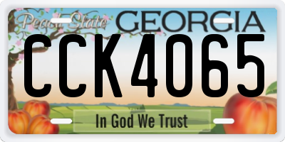 GA license plate CCK4065