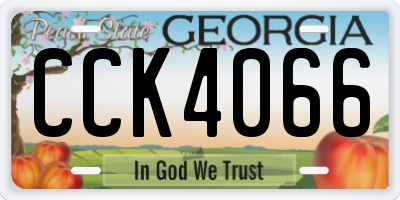 GA license plate CCK4066
