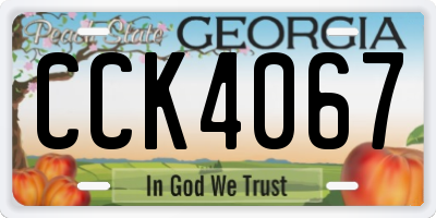 GA license plate CCK4067
