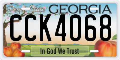 GA license plate CCK4068