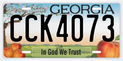 GA license plate CCK4073