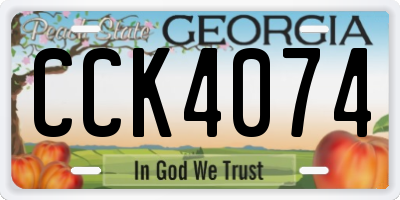GA license plate CCK4074