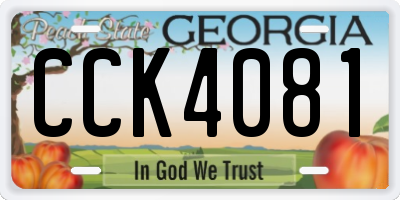 GA license plate CCK4081