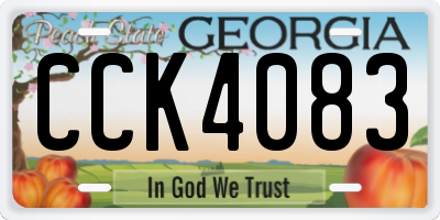 GA license plate CCK4083