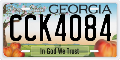 GA license plate CCK4084