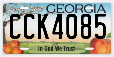 GA license plate CCK4085