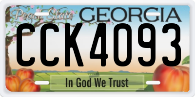 GA license plate CCK4093