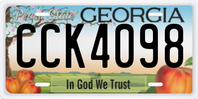 GA license plate CCK4098
